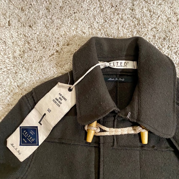 mens wool toggle coat - Picture 6 of 7